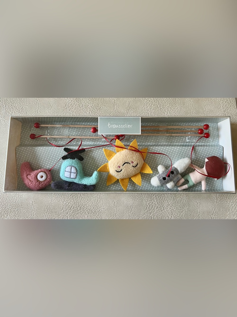 Trousselier Paris Vintage Style Soft Felt Baby Hanging Mobile Classic Nursery
